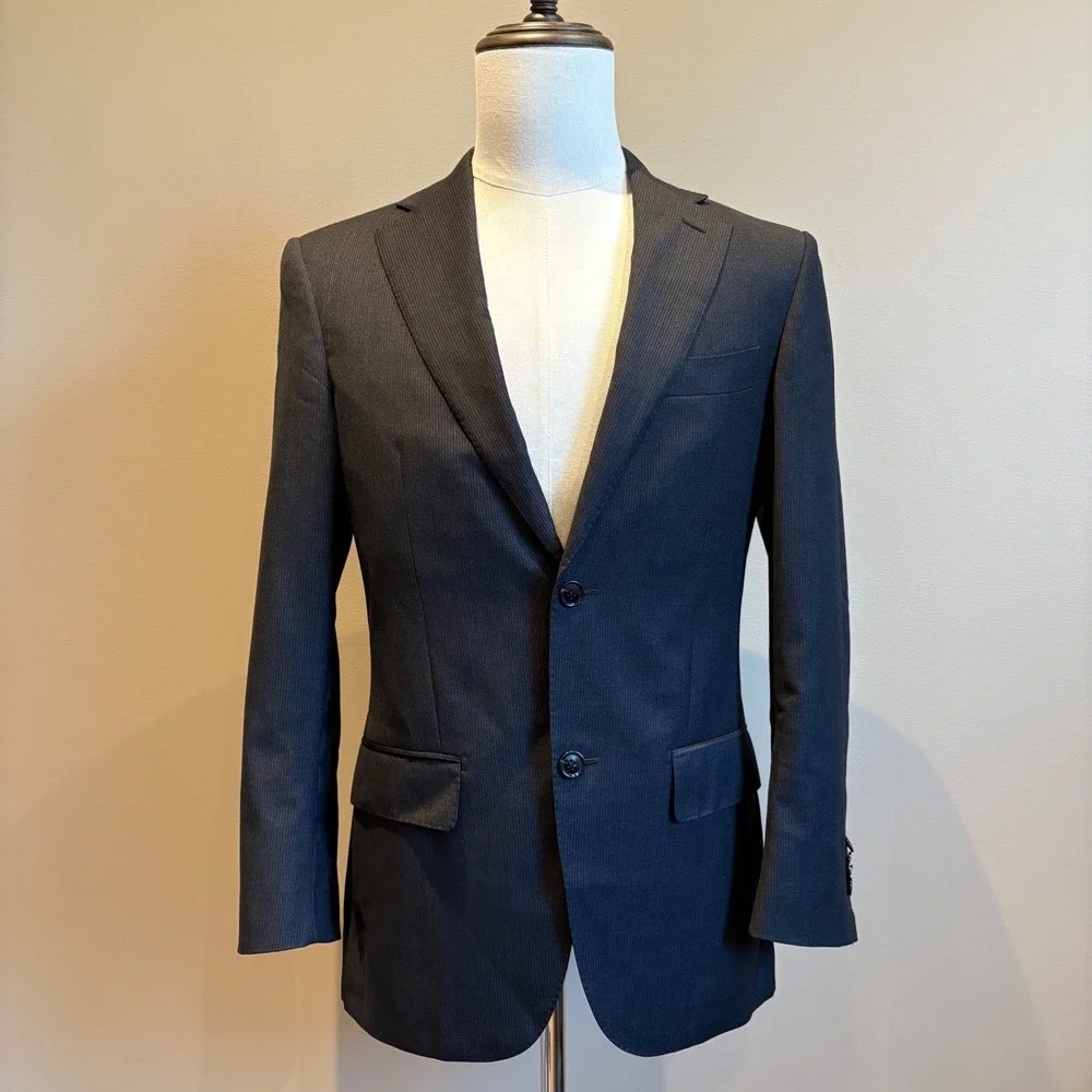 Lot 2 SuitSupply Sienna Blazer 34R Charcoal Grey Wool Vitale Barberis Canonico